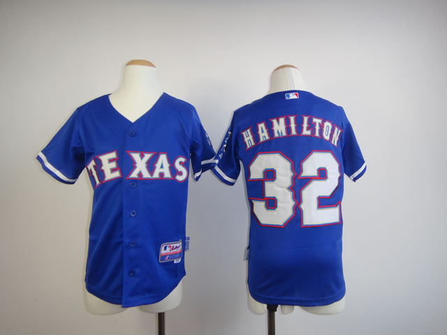 Youth Texas Rangers #32 Hamilton Blue MLB Jerseys
